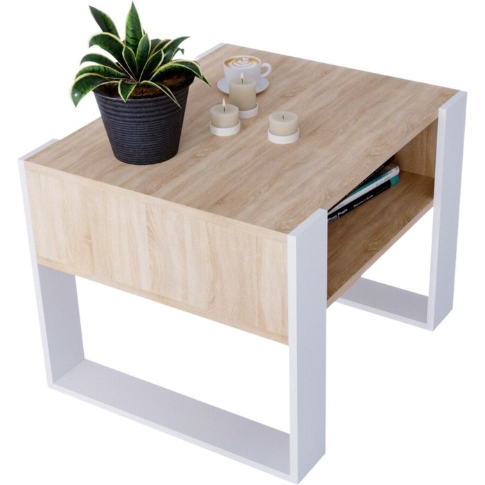 Table basse karo65 moderne et stable pour le salon en matériau en bois.