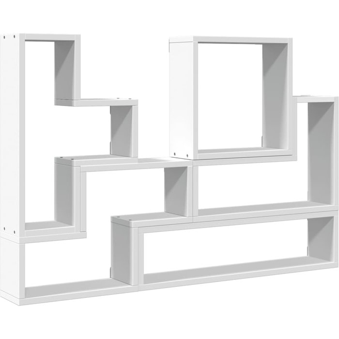 Estante de pared de madera laminada blanca 96x12x64 cm - comfortxl