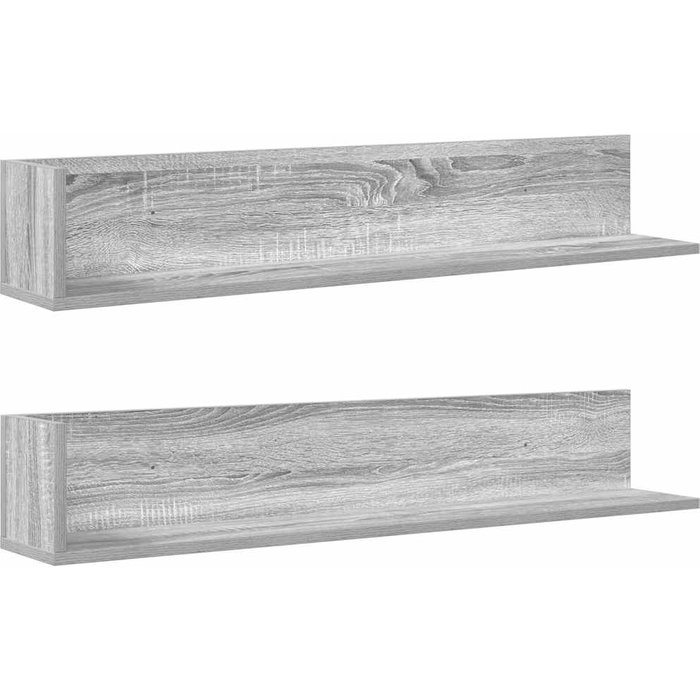 Estantes de pared 2 piezas madera gris sonoma 100x16,5x16,5 cm - comfortxl