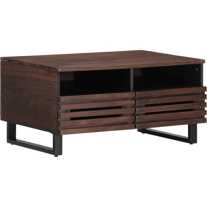 Mesa de centro madera maciza mango marrón 80x55x40 cm vidaxl