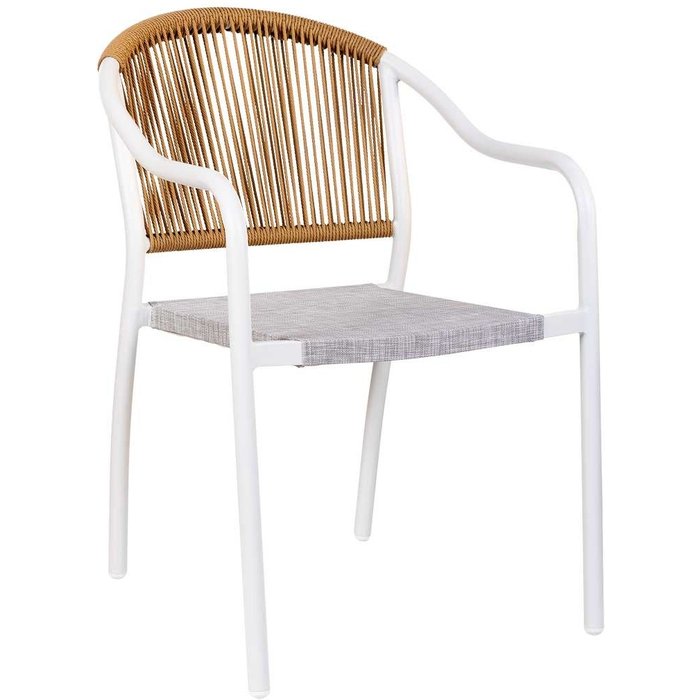 Silla de ratan sintético blanco57x63x80