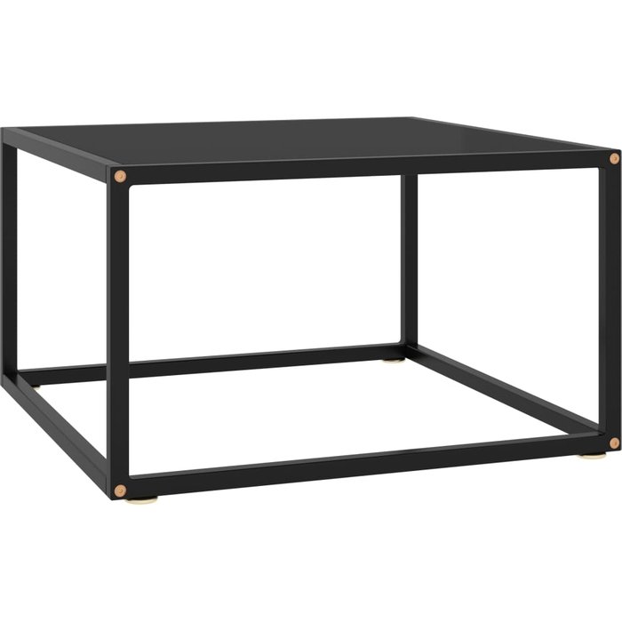 Maison exclusive - mesa de centro negra con vidrio negro 60x60x35 cm