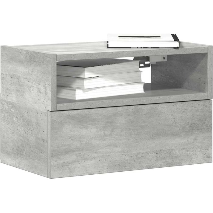 Maison exclusive - mesita de noche de pared color gris hormigón 45x26x28,5 cm
