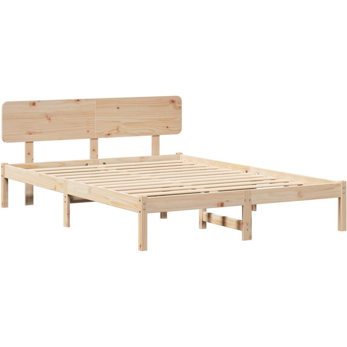 Estructura de cama natural 140 x 200 cm madera de pino macizo vidaxl