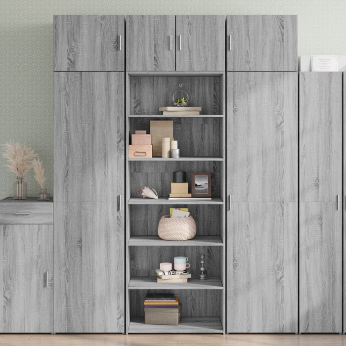 Vidaxl aparador alto madera de ingeniería gris sonoma 70x41x185 cm