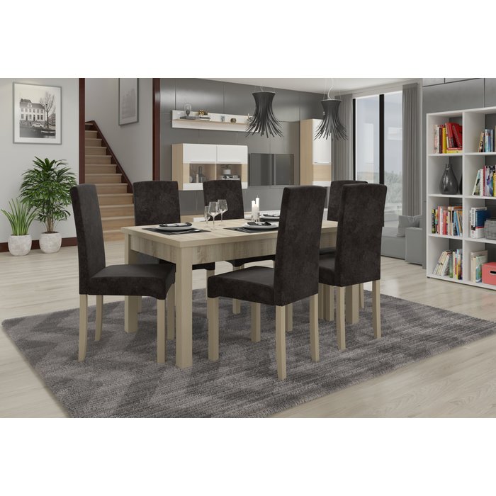 Silla sonoma madera clara y tela 34 colores a elegir zakria-tejido 27116