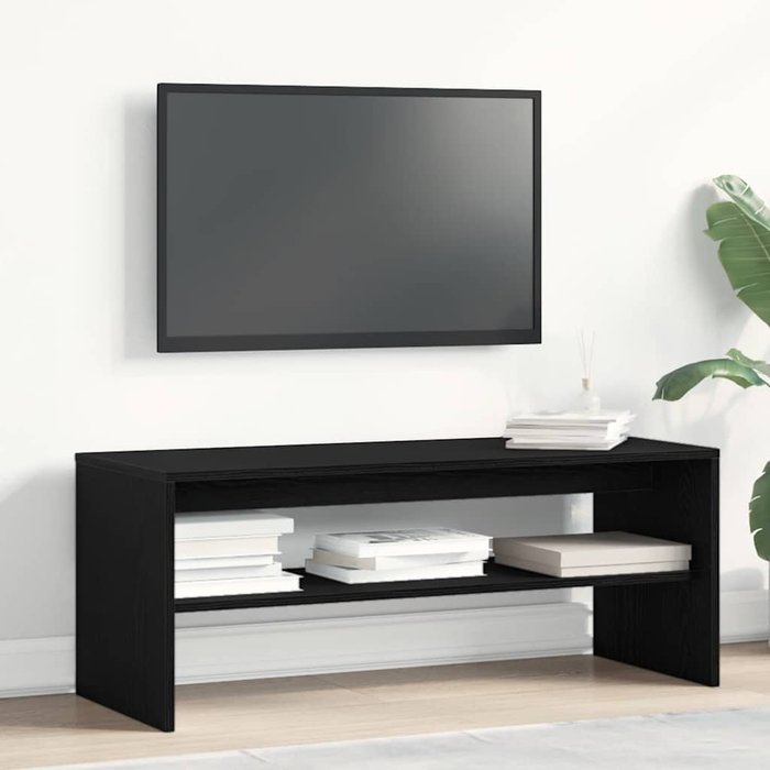 Maison exclusive - mueble para tv madera contrachapada roble negro100x40x40 cm