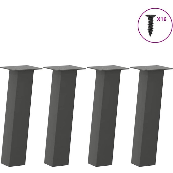 Maison exclusive - patas para mesa de centro 4 unidades antracita 30 cm acero