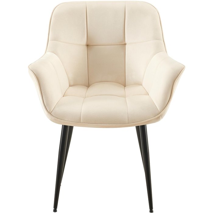 Silla de comedor de terciopelo crema roseville