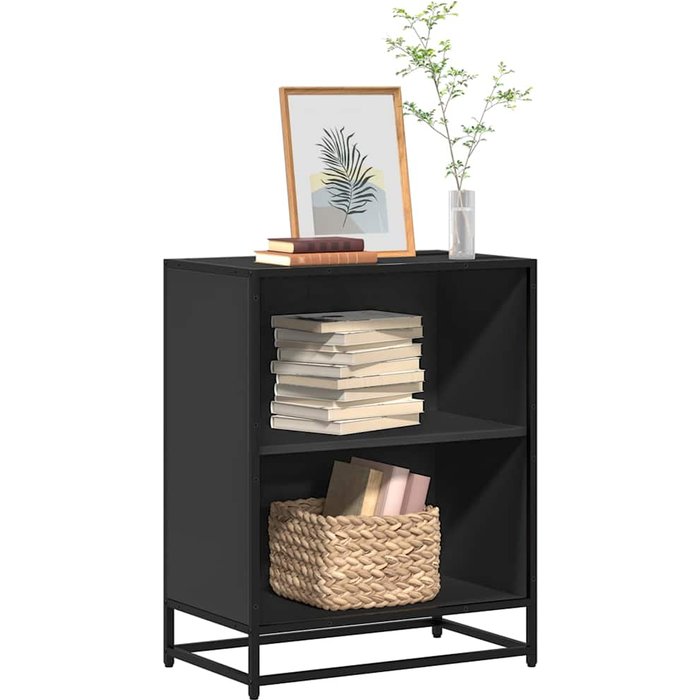Librería negra, 60x35x76 cm, madera de ingeniería. - pangivo