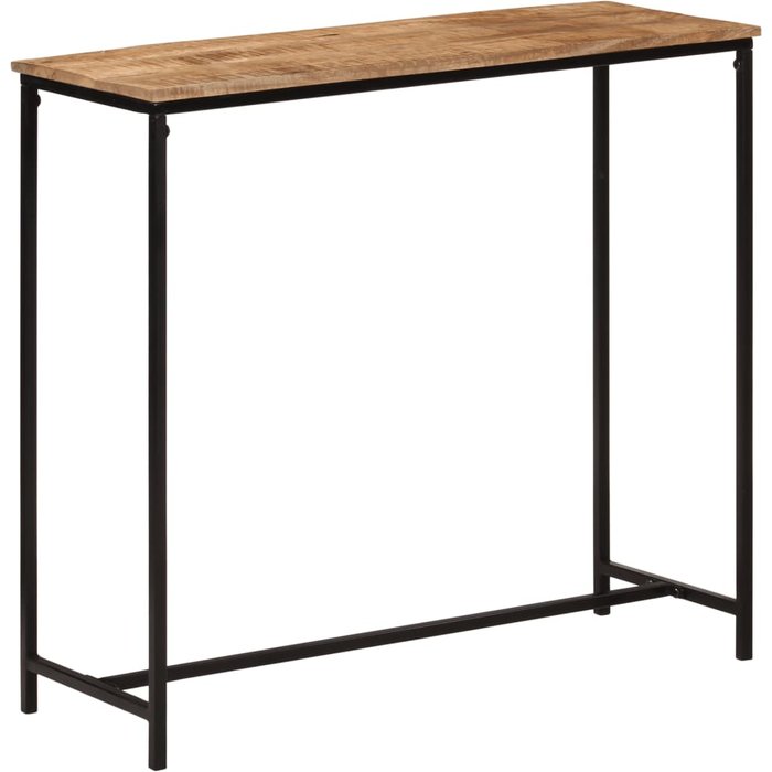 Mesa consola de 80x30x74 cm, madera maciza de mango y hierro.