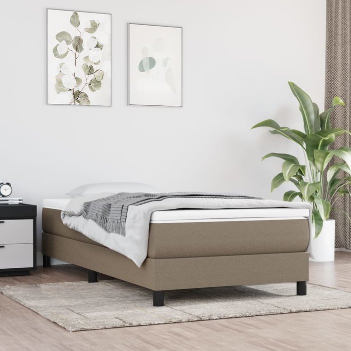Maison exclusive - estructura de cama con somier tela gris taupe 80x200 cm