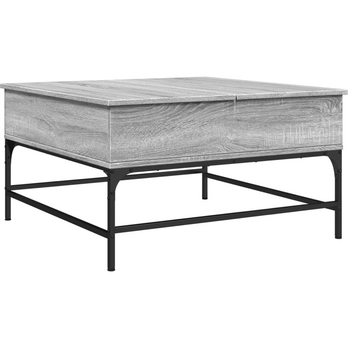 Mesa de centro madera ingeniería metal gris sonoma 80x80x45 cm - comfortxl