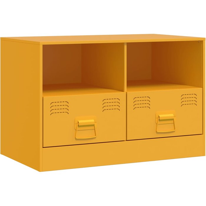 Mueble para tv de acero amarillo mostaza 67x39x44 cm - comfortxl