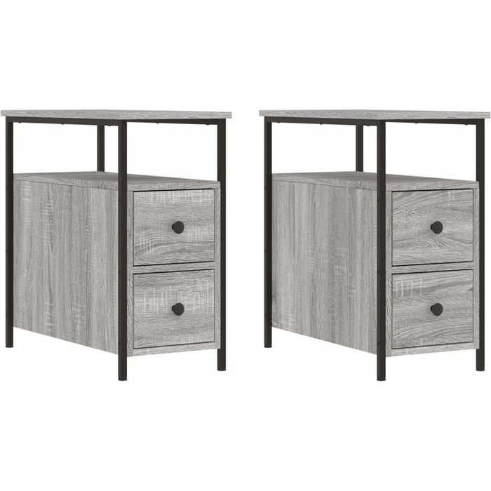 Mesitas de noche 2 piezas madera compuesta gris sonoma 30x60x60 cm - comfortxl