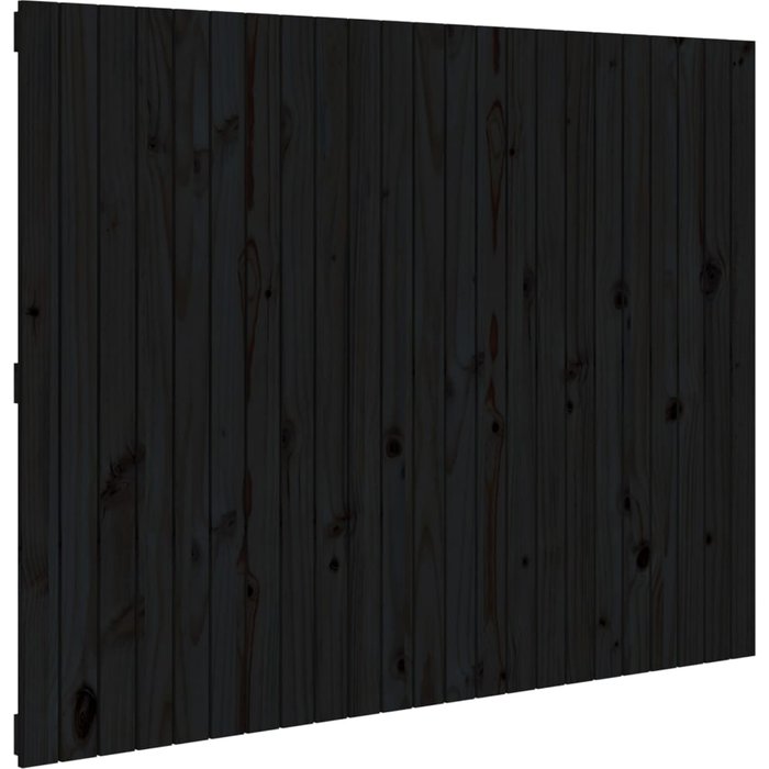 Cabecero de cama - mueble cabecero pared madera maciza pino negro 146,5x3x110 cm
