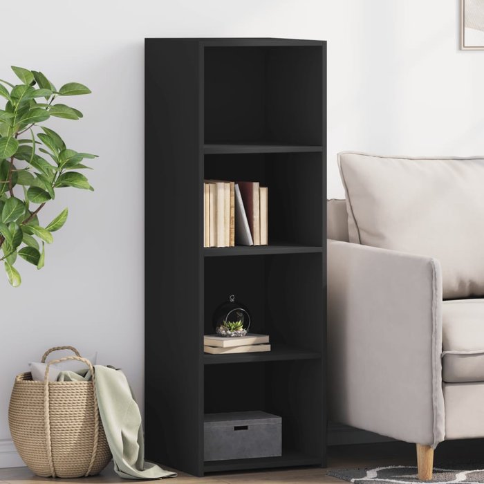 Aparador negro 40x41x124 cm de madera contrachapada