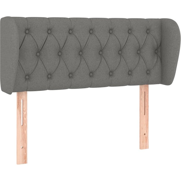 Cabecero cama - mueble cabecero de tela gris oscuro 93x23x78/88 cm