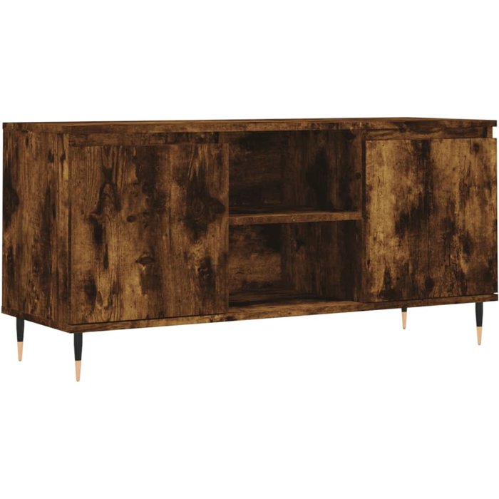 Mueble tv roble ahumado 104x35x50 cm madera contrachapada