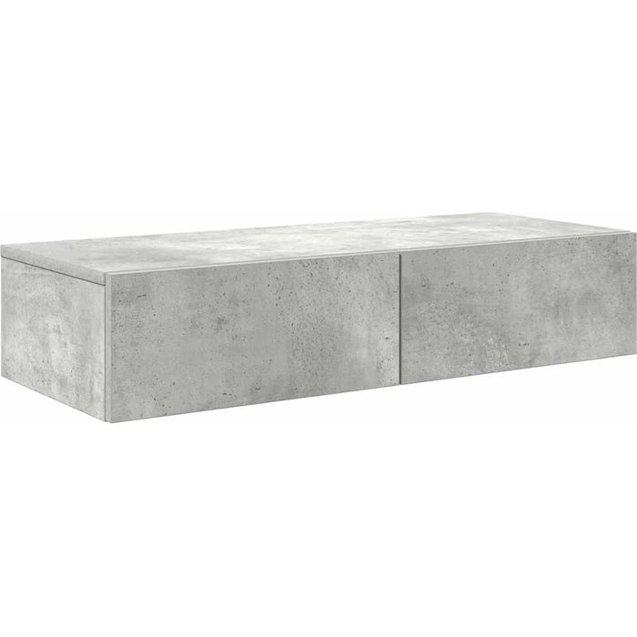 Estantería de pared con cajones en contrachapado gris hormigón - comfortxl