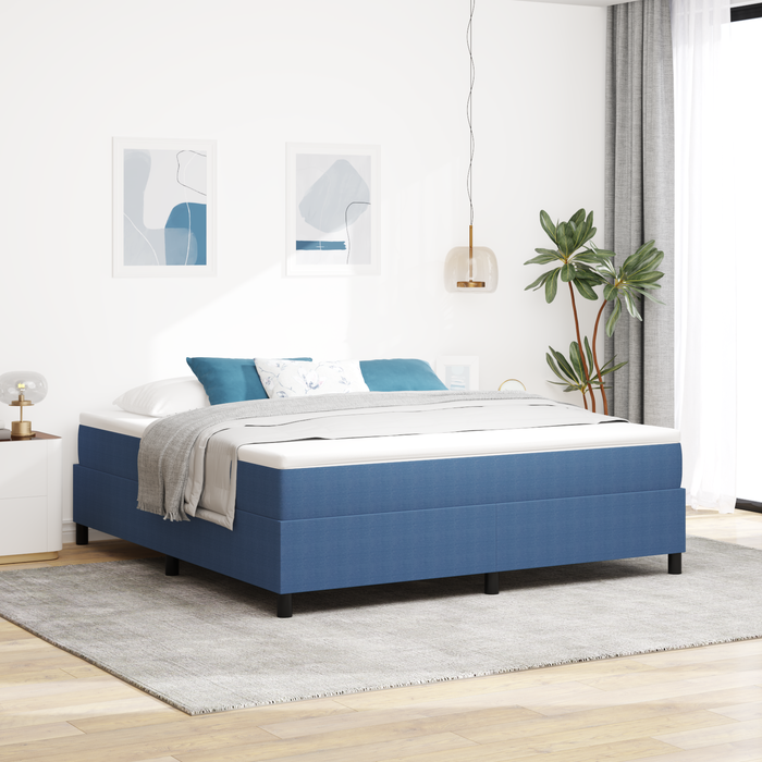 Cama de plataforma azul 180 x 200 cm tela de pana vidaxl