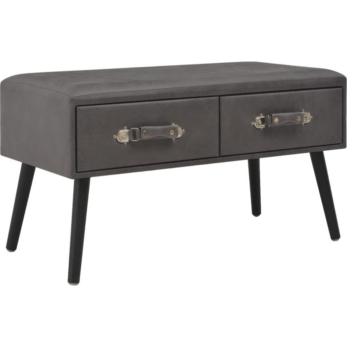 Maison exclusive - mesa de centro de cuero sintético gris 80x40x46 cm