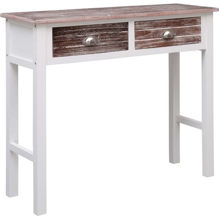 Mesa consola marrón madera 90 x 30 x 77 cm
