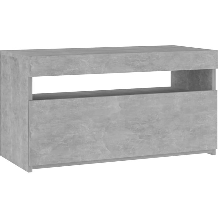 Mueble tv con luces led gris hormigón 75x35x40 cm