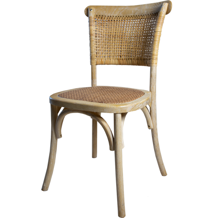 Silla rope madera natural eme mobiliario fabricada con madera de olmo. apilable.