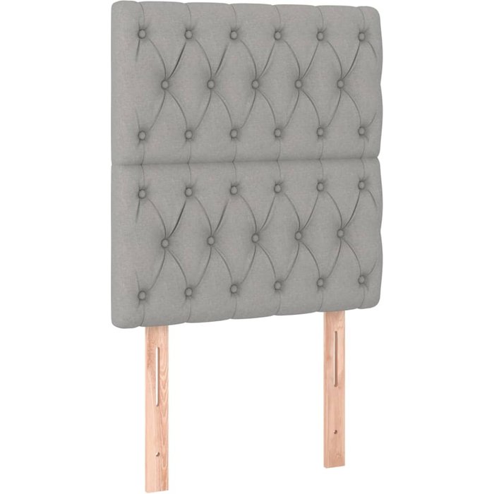 Cabecero de cama - mueble cabecero gris claro 80x7x118/128 cm tela