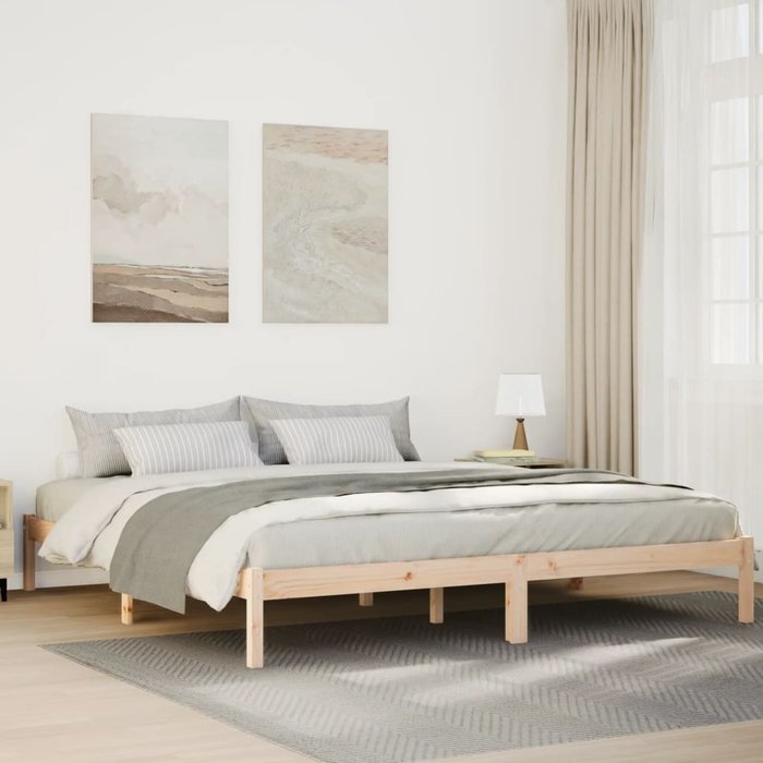 Cama extralarga sin colchón madera maciza de pino 200x220 cm vidaxl