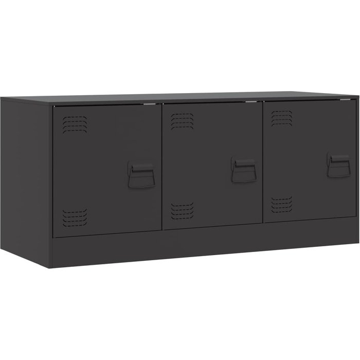 Mueble para tv | mueble de salón de acero negro 99x39x44 cm cfw73744