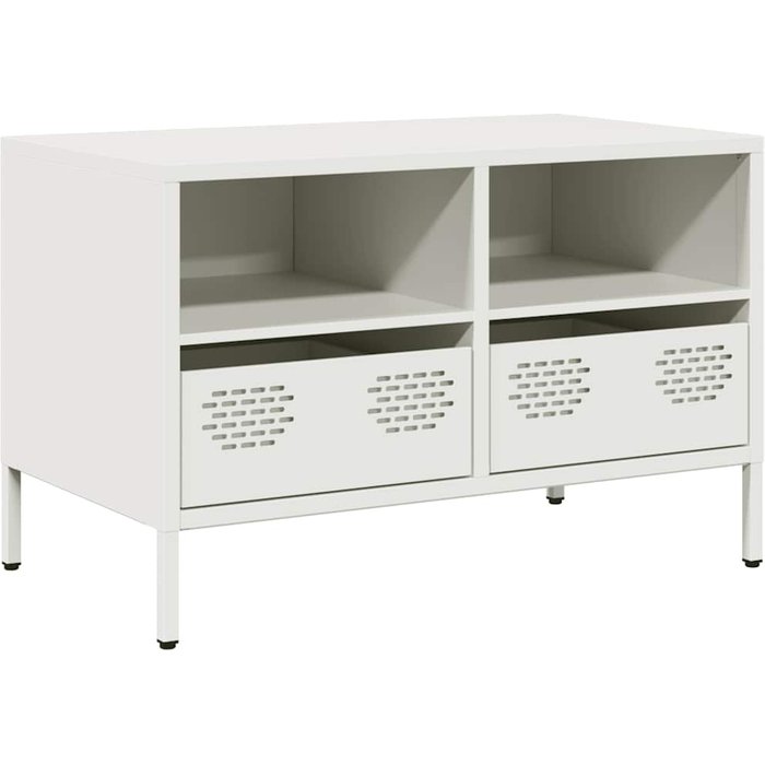 Mueble para tv acero laminado en frío blanco 68x39x43,5 cm - comfortxl