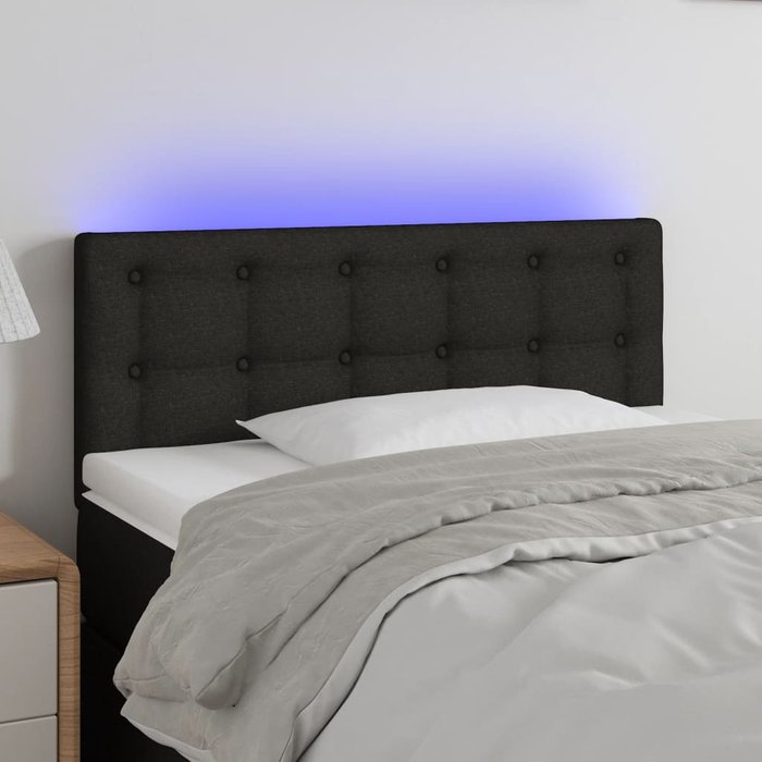 Cabecero led negro 100x5x78/88 cm tela