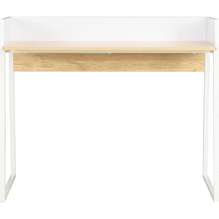 Escritorio color roble y blanco 90x60x88 cm - comfortxl