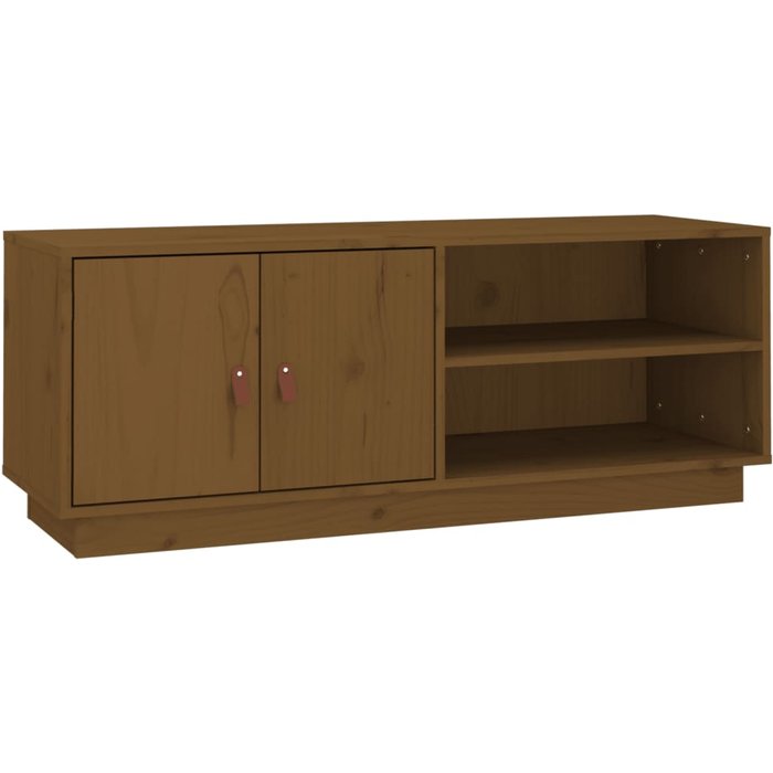Mueble tv marrón miel 105x34x40 cm madera maciza de pino