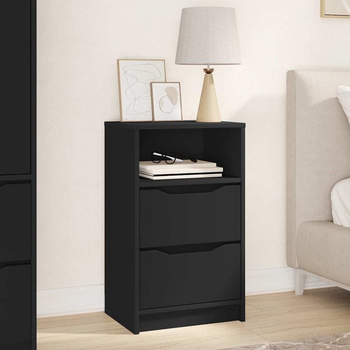 Maison exclusive - mesa de noche negro 40 x 30 x 467 cm madera contrachapada