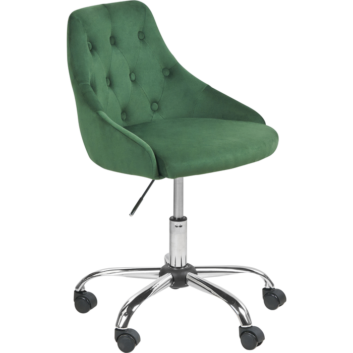 Beliani silla de oficina de terciopelo verde esmeralda/negro/plateado parrish