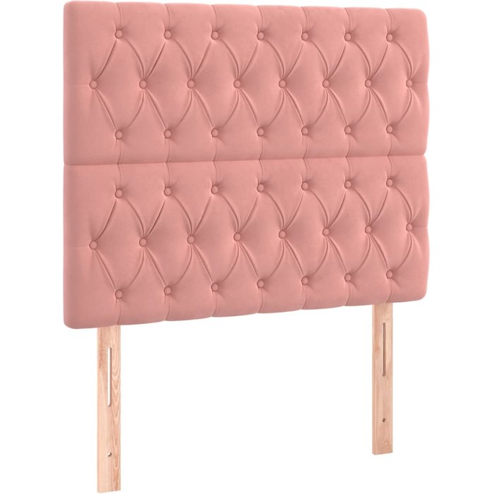 Cabecero de cama - mueble cabecero rosa 100x7x118/128 cm terciopelo
