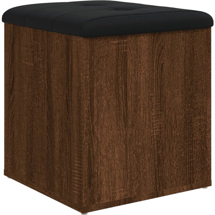 Banco con almacenaje madera ingeniería roble marrón 42x42x45 cm - comfortxl