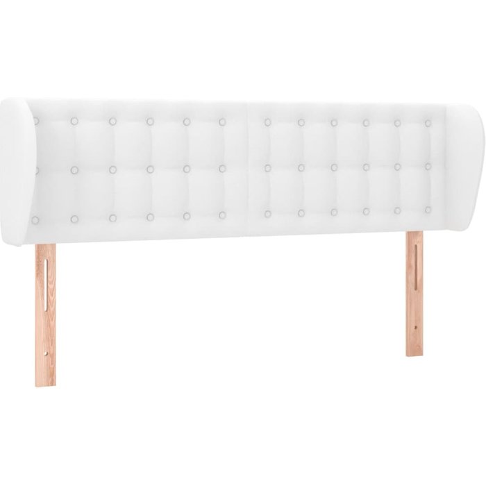 Cabecero cama - mueble cabecero de cuero sintético blanco 147x23x78/88 cm