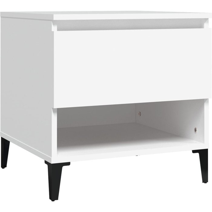 Mesa auxiliar madera contrachapada blanco 50x46x50 cm - comfortxl