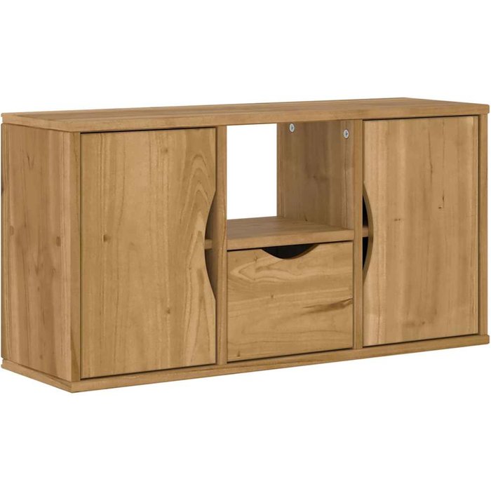 Mueble tv odda con cajón 79x24x40 cm madera maciza de pino - comfortxl