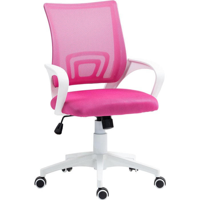 Silla de oficina homcom malla rosa 57x55x109 cm