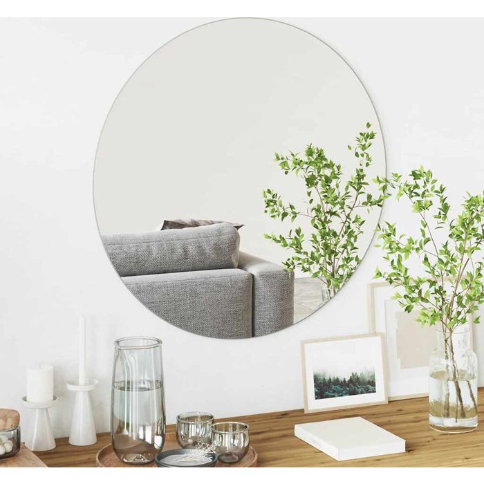 Espejo de pared redondo ø 70 cm vidrio templado vidaxl