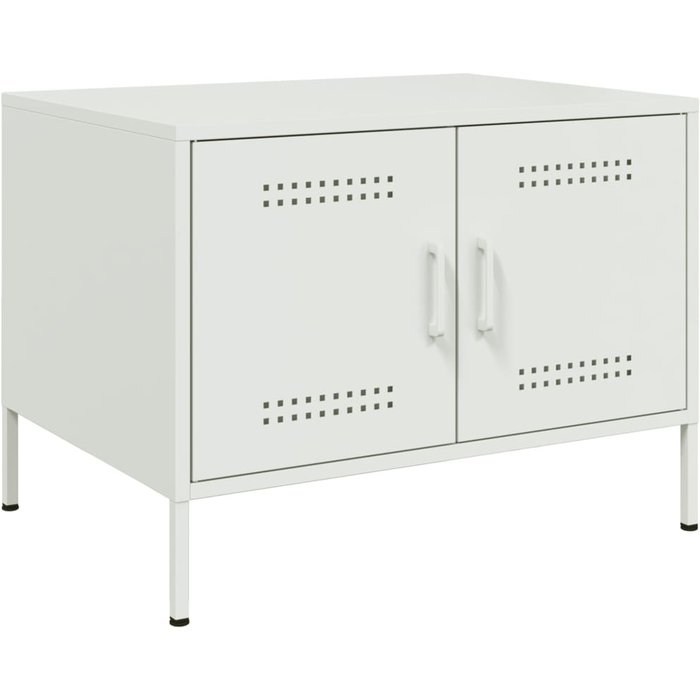 Mesa de centro blanca, 68x50x50,5 cm, acero