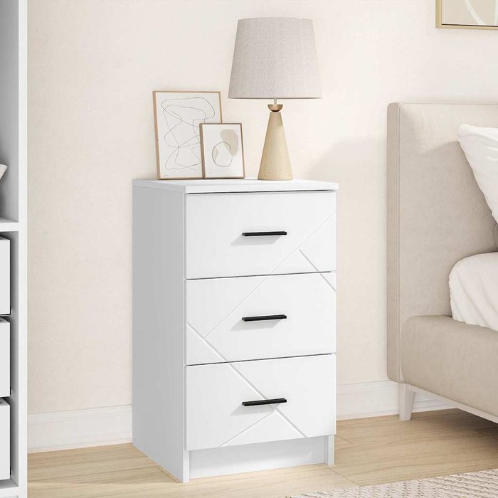 Maison exclusive - armario de noche blanco 38 x 38 x 66 cm madera contrachapada