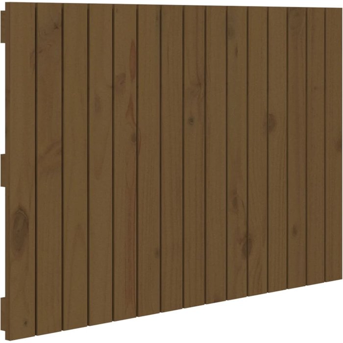Cabecero cama pared madera maciza pino marrón miel 95,5x3x60 cm - comfortxl