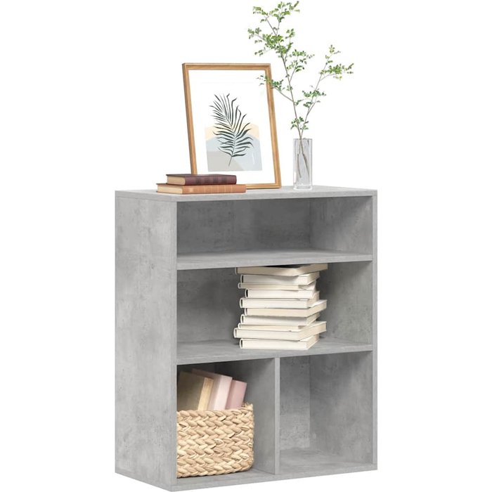 Librería gris hormigón 60x30x71,5 cm madera de ingeniería