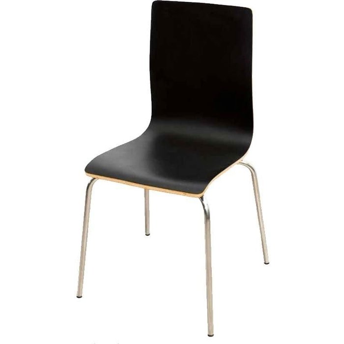 Silla turín negra en acero y madera hobeto 164692